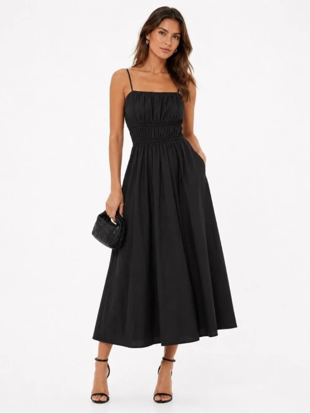 COS Black Midi Summer / Fall Dress, Size 4